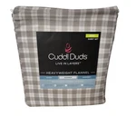 Cuddl Duds King Gray And White Heavyweight Plaid Flannel Warm Cotton Sheet Set. Fixed Price $89.95.