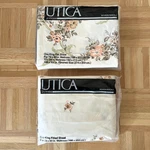 Vintage Jp Stevens Utica King 2 Pc Sheet Set Flat Fitted Beige Floral Nip 1979. Fixed Price $44.95.