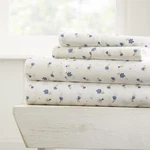 Home Collection 4-PIECE Light Blue Floral Microfiber Full Sheet Set. Fixed Price $21.11.