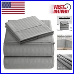 Soft & Stylish Striped Queen Bed Sheets 4-PIECE Set With Deep Pocket Design. Fixed Price $35.99.