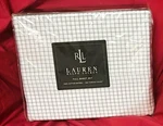 New Full Bed Sheet Set Lauren Ralph White/gray Gingham 300TC Cotton Sateen. Fixed Price $79.98.