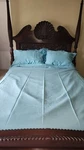 Yves Delorme Triomphe Aqua Queen Duvet 2 Standard Shams Cotton Sateen Lagon New. Fixed Price $405.00.