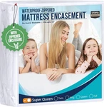 Utopia Bedding Waterproof Mattress Protector Super Queen, White. Fixed Price $39.85.