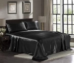 Pure Bedding Satin Sheets Queen 4-PIECE, Black Hotel Luxury Silky Sheet.... Fixed Price $28.30.