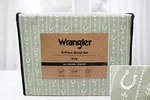 Wrangler 4 Pc King Sheet Set Stables Stripe Green White Western Horseshoe. Fixed Price $72.68.