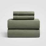 Sage Green Zen Queen Sheet Set, 100% Cotton Gauze, Oeko-tex Certified. Fixed Price $247.99.