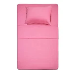 3 Piece Bed Set (twin,peach Pink) Flat Fitted And Pillow CASES,100% Br.... Fixed Price $32.32.