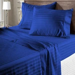 100% Cotton 800 Thread Count Royal Blue Stripes Select Bedding Sheets. Fixed Price $159.59.