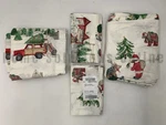 Pottery Barn Beary Christmas Holiday Town Percale Sheet Set Full #S4272 Ps. Fixed Price $128.23.