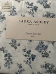 Laura Ashley King Sheet Set 100% Cotton Flannel Gray&blue Floral New. Fixed Price $42.00.