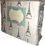 Whimsical Paris France Eiffel Tower Oah 4-PC Full Sheet Set White Black. Fixed Price $44.99.