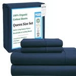 100% Organic Cotton Sheets Queen Size Set, Soft & Comfy Sateen Weave Gots O.... Fixed Price $87.33.