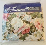 Vintage Sheet Set Full Size Signature Fitted & Flat Retro Rosalie Floral 4 Pc. Fixed Price $29.73.