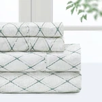 Pointehaven Bedding Sheet Set- 4 Pieces Queen, Graphite Grid. Fixed Price $42.99.