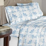 Blue Winter Snow Toile 4PC Flannel Sheet Set Twin Xl Full Queen Cal King Bedding. Fixed Price $85.90.