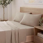 Vellux Solid Jersey Knit 4-PIECE King Size Sheet Set Cotton Blend Taupe. Fixed Price $39.60.