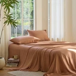 Doz King Bamboo Sheet Set 3 Piece Viscose Fitted Pillowcases Clay. Fixed Price $104.99.