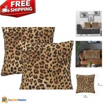 Elegant 18X18 Leopard Print Pillow Covers - Perfect For Home And Outdoor Use. Fixed Price $23.79.
