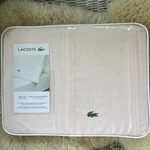 Lacoste 100% Cotton Percale Queen Iced Pink Sheet Set With Crocodile Logo. Fixed Price $69.99.
