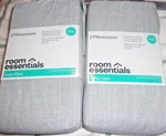 Set Of Linen Look King Size Pillowcases Light Gray 20 X 40 Room Essentials. Fixed Price $21.97.