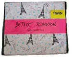 Betsey Johnson Twin Size 3 Pc Bed Sheet Set Pairs Eiffel Tower Xox Heart Jetaime. Fixed Price $35.60.