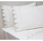 Belle Epoque White And Blue Scalloped Embroidered Sheet Set - Full Nwt ZZ923. Fixed Price $125.00.