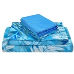 Jsd Turquoise Blue Leaves Print Sheet Set King Size, 6 Piece Botanical Pattern. Fixed Price $35.29.
