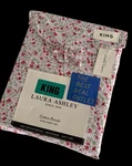 Nip Laura Ashley King Sheet Set 4 Pcs 100% Cotton Percale Flowers Red Pink. Fixed Price $62.69.