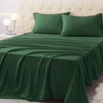Size Bed Set - 4 Piece Soft Microfiber With Deep Full Eden Green. Fixed Price $23.39.