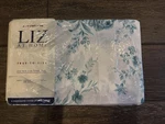 Vtg Liz Claiborne Twin Fitted Sheet Coming Up Roses Aqua Floral Cotton Usa 200TC. Fixed Price $29.99.