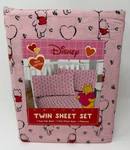 Disney Winnie The Pooh Valentine's Day Twin Sheet Set 3 Piece Nwt 100% Cotton. Fixed Price $39.99.