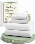 California King Sheets Set 4 Piece 100% Organic Cotton Percale White Lane Linen. Fixed Price $89.99.