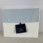 Ralph Lauren Organic Sateen Border Queen Flat Sheet Blue Hyacinth 96 X 108 New. Fixed Price $44.99.