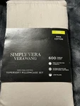 Simply Vera Wang 100% Pima Cotton 600 Tc (2) Gray King Pillowcases New. Fixed Price $35.00.