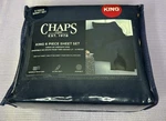 Chaps By Ralph Lauren 6PC King Set (sheets & 4 Pillowcases) Navy Blue Nip. Fixed Price $44.95.