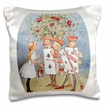 3DROSE Painting The Roses Red Vintage Alice Wonderland 16X16 Pillow Case. Fixed Price $9.99.