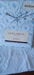 Laura Ashley 100% Cotton Percale Queen Sheet Set Blue White Floral Rosebud. Fixed Price $65.00.