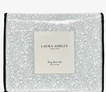 Light Gray & White King Sheet Set Crisp Cool Cotton Percale Laura Ashley Winnie. Fixed Price $97.11.