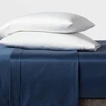California King 400 Thread Count Performance Fitted Sheet Metallic Blue. Fixed Price $19.99.