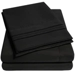 Queen Sheet Set Black Luxury Hotel Style Deep Pocket Soft Bedding. Fixed Price $42.48.