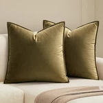 Miulee Olive Green Velvet Throw Pillow Covers 18X18 Soft Decorative Solid Squ.... Fixed Price $27.91.