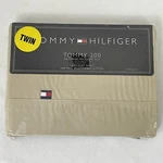 Tommy Hilfiger 200 Twin Size Flat 100% Ring Spun Cotton Sheet Khaki Tan Nos 1998. Fixed Price $11.95.