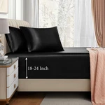 Vacvelt 3PCS Extra Deep Pocket Satin Fitted Sheet King Bed Set, Black Bot.... Fixed Price $37.10.