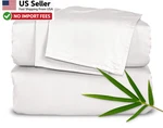 Pure Bamboo King Bed Sheets Set 100% Organic Viscose Cooling White From Usa. Fixed Price $149.88.