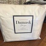 Charter Club Damask Stripe Full Sheet Set White 401-600 Thread Count. Fixed Price $22.50.