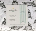 Authentic Kids Twin Size Bed Sheet Set Gray Sharks On White. Fixed Price $44.99.