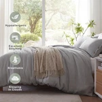 Umchord 100% French Linen Duvet Cover Set Soft Breathable 3PC Full Size Gray. Fixed Price $89.99.