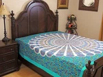 Seafoam Green Peacock Tail Fan Cotton Bedding India Wall Tapestry Sheet Full. Fixed Price $28.50.