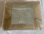 Cozelle 4 Piece Queen Sheet Set Ariana W/ Embroidery Detail Tan Beige New. Fixed Price $29.90.