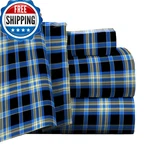 Pointehaven Flannel Deep Pocket Set Oversized Flat Sheet King Ashby Plaid. Fixed Price $99.73.